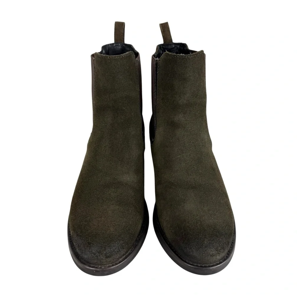 Thursday Duchess Chelsea Boots Dark Olive Suede Sz 7